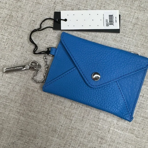Aimee Kestenberg Leather Cardholder in a Memphis Blue - NWT - Picture 1 of 6